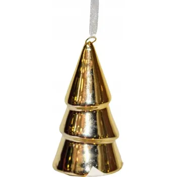 Vánoční ozdoba OZDOBA - ZLATÁ PORCELÁNOVÁ VÁNOČNÍ OZDOBA NA STROMEČEK 3X3X6,5CM