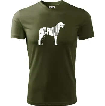 Pánské tričko Vlkodav nápis v těle - Pánské triko Fantasy sportovní (dresovina) - M ( Military )