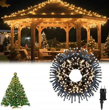 Vánoční dekorace Vánoční světýlka LED na stromeček, teplá bílá, venkovní, 280 LED, 2 metry, zářící