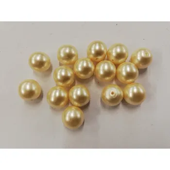 Dětské navlékací korálky Voskované perly 8mm - světle krémová - 20 g