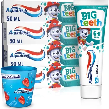 zubní pasta Aquafresh Big Teeth Tlapková patrola Zubní Pasta pro Děti 6+ 4x50ml + Dárek
