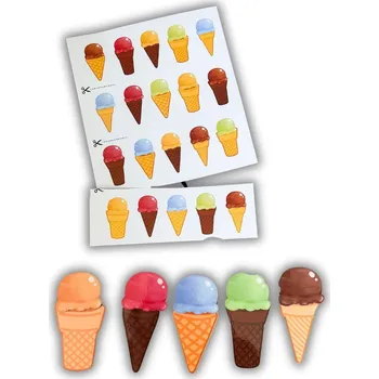 Dřevěná hračka Modelovací hmota ve tvaru zmrzliny, dřevěná montessori skládačka