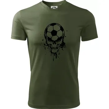 Pánské tričko Fotbal lebka splash - Pánské triko Fantasy sportovní (dresovina) - 2XL ( Khaki )