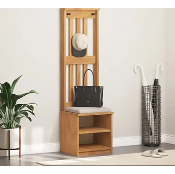 Předsíňová stěna vidaXL Předsíňový strom SANDNES 45x40x159,5 cm Borovicový masiv [4010478] Barva: Povrchová úprava akácie