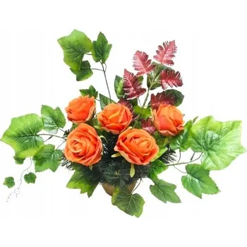 umělá květina DEKORACE HROB KOMPOZICE HŘBITOV UMĚLÉ KVĚTINY KYTICE PAMÁTNÍK růže svatých