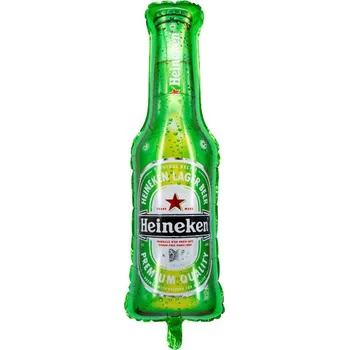 Balónek Fóliový balónek zelený pivo Heineken láhev 91 cm