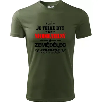 Pánské tričko Je těžké být neodolatelný zemědělec - Pánské triko Fantasy sportovní (dresovina) - 2XL ( Khaki )