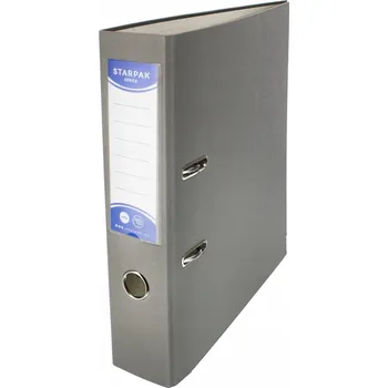 PLASTOVÝ ŠANON S PÁKOU A4/75 DVOUKROUŽKOVÝ Kovaný Popelavý STARPAK