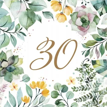 Papírový ubrousek Papírové ubrousky Máky 30. narozeniny 33 x 33 cm 20 ks