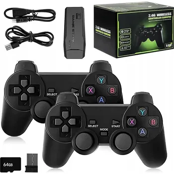 Herní konzole BEZDRÁTOVÝ OVLADAČ PRO HERNÍ KONZOLI TV HD RETRO KONZOLE HDMI 64G ČERNÝ