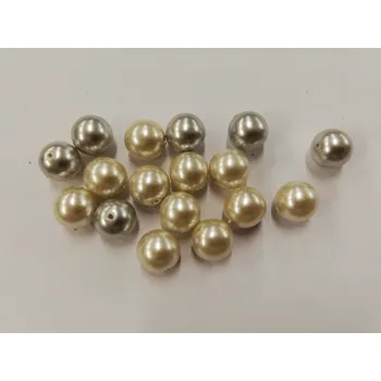 Dětské navlékací korálky Voskované perly 8mm - mix šedo-smetanová - 20 g