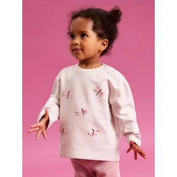 Dívčí tričko Sinsay - Tričko s dlouhými rukávy - krémová - 121FT-01X - 121FT-01X-80