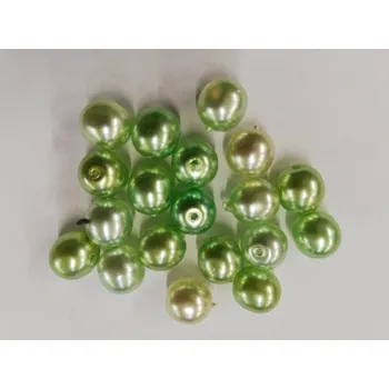 Dětské navlékací korálky Voskované perly 8mm - mix světle zelená - 20 g