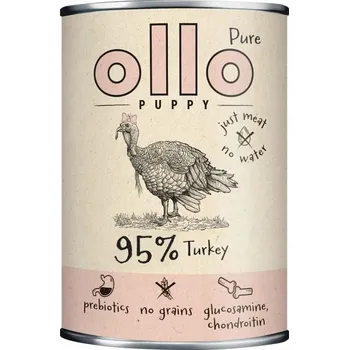 Krmivo pro psa Ollo Pure Turkey Puppy Vlhké Krmivo s krůtím masem pro štěňata 400g