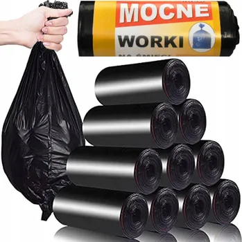 Pytle na odpadky Černé pytle na odpadky 120L 10 Kusů SILNÉ