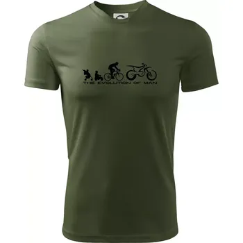 Pánské tričko Evolution of man (Enduro) - Pánské triko Fantasy sportovní (dresovina) - M ( Khaki )