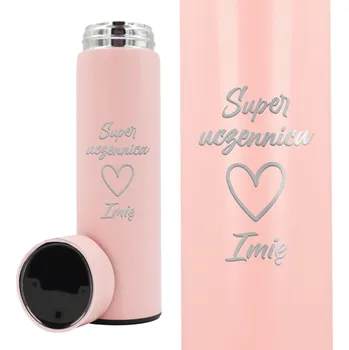 Termoska Termohrnek Růžový Termoska do školy pro dítě Super Žákyně *Jméno*