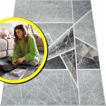 Koberec MODERNÍ ŠEDÝ KOBEREC ŠEDÉ KOBERCE DO OBÝVACÍHO POKOJE ROMANTIC 13mm 60x110