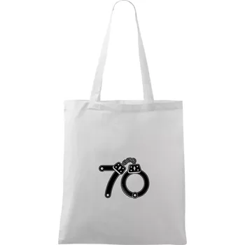 Narozeninové tričko pro policajta - pouta 70 - Taška bavlněná - 42 x 38 cm ( Bílá )