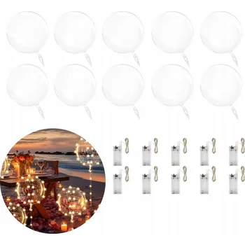 Balónek 10x SVÍTÍCÍ LED BALÓNKY PRŮHLEDNÉ SVÍTÍCÍ BALÓN NA SVATBA PŘIJÍMÁNÍ