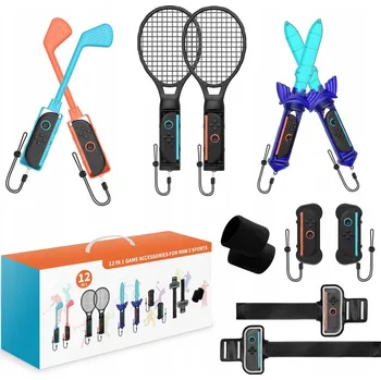 Herní konzole JYS Sada 12x Příslušenství Držáky Sportovní pro Nintendo Switch 2 Golf Tenis Zelda