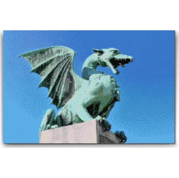 Diamantové malování Diamantové malování - Dračí most, Lublaň - Slovinsko Velikost: 40x60cm, Rámování: Pouze srolované plátno, Diamanty: Čtvercové