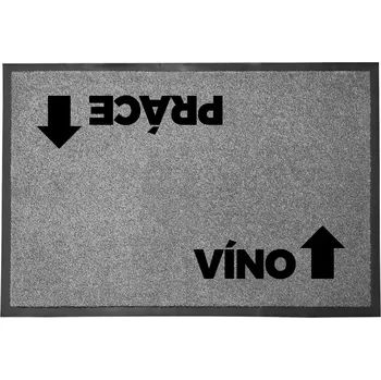 Vstupní rohožka šedá Víno Práce Zábavná Dekorativní Dárek Do Domu