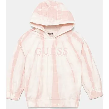 Chlapecká mikina Dětská mikina Guess růžová barva, s kapucí, vzorovaná, J5GQ10 KCRQ0 J5GQ10.KCRQ0.PPYA 30X, vel. 147-157