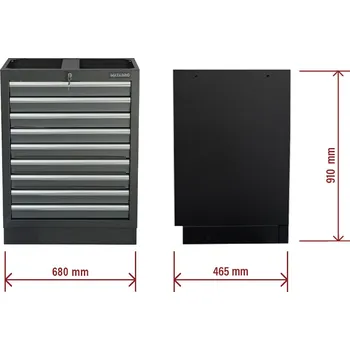 Skříňka na nářadí Matabro MB-TGC1309N, Dílenská skříňka | 9 šuplíků | 680 x 458 x 910 mm