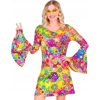 Karnevalový kostým Kostým šaty léta 60 70 hippie vícebarevná XL