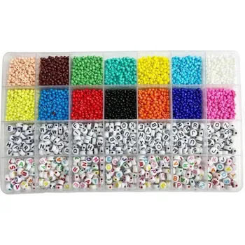 Dětské navlékací korálky Sada korálků pro výrobu šperků, korálky a vlasec