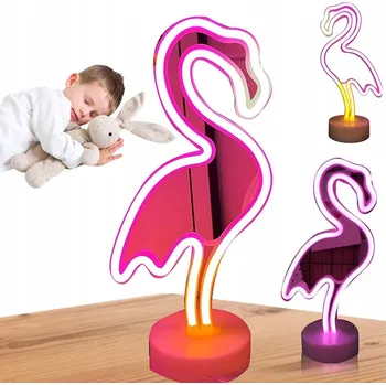Obraz NEON LED FLAMINGO DEKORACE DO LOŽNICE OBÝVACÍHO POKOJE HERNÍHO POKOJE