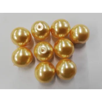 Dětské navlékací korálky Voskované perly 12mm - krémová - 20 g