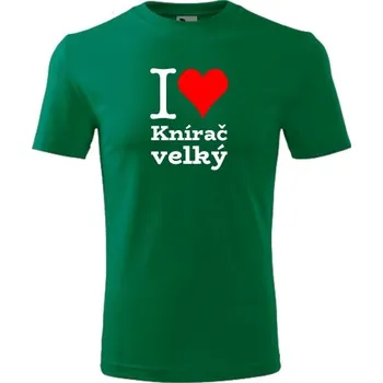 Chlapecké tričko Zelené dětské tričko I love Knírač velký - dárek pro malého pejskaře / pejskařku - barva zelená - velikost 10let