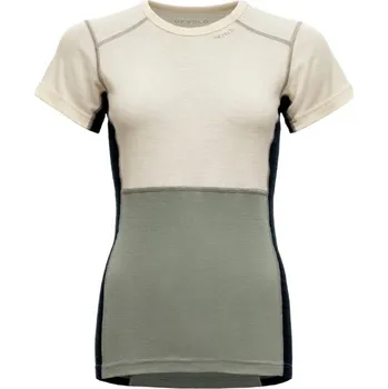 Dámské tričko Dámské Merino tričko 190 DEVOLD Lauparen Merino 190 T-Shirt Wmn, Raw White/Fog/Ink - M