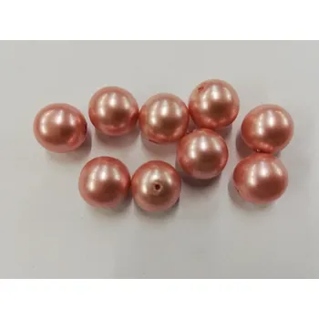 Dětské navlékací korálky Voskované perly 12mm - lososová - 20 g