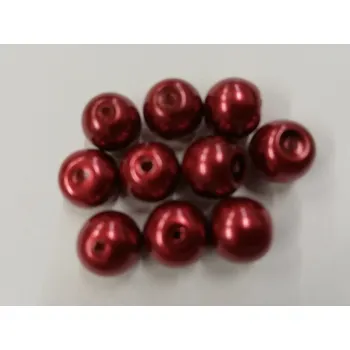 Dětské navlékací korálky Voskované perly 8mm - vínová - 20 g