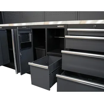 Dílenský stůl AKČNÍ SET Sestava 10 ks dílenského nábytku SET-CA01014 s nerezovou pracovní deskou MB-TGW53S