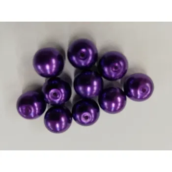 Dětské navlékací korálky Voskované perly 8mm - fialová - 20 g