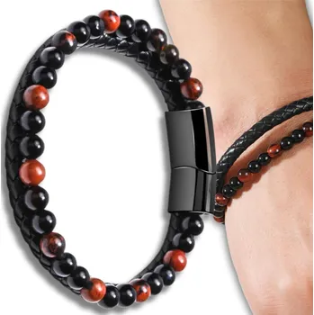 Náramek Camerazar Pánský náramek s kamennými korálky