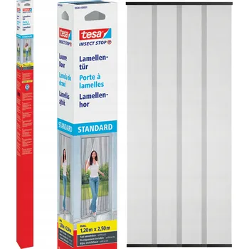 Síť proti hmyzu TESA Moskytiéra dveřní lamela síťka na balkonové dveře 2,5x1,2 černá XL