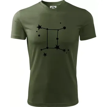 Souhvězdí - Gemini - Blíženci - Pánské triko Fantasy sportovní (dresovina) - M ( Khaki )