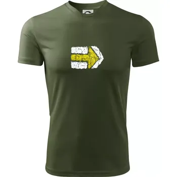 Pánské tričko Párová turistická značka žlutá - Pánské triko Fantasy sportovní (dresovina) - S ( Khaki )
