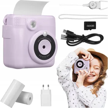 Digitální kompakt DIGITÁLNÍ FOTOAPARÁT JEDNORÁZOVÁ TERMOTISKÁRNA S 32GB SD KARTOU, 14 ROLÍ