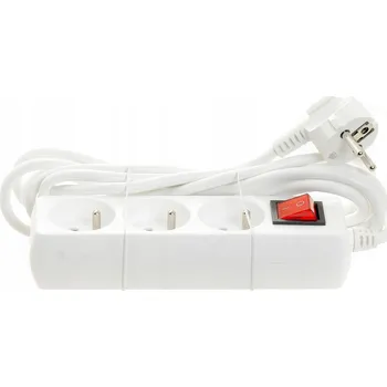 Napájecí kabel Prodlužovací Kabel přívod s vypínačem Rum-Lux 3 m 3 ks bílý
