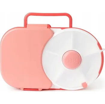 Svačinový box GoBe - Uzavíratelný obědový box s přihrádkami Snack Spinner 2v1, watermelon pink