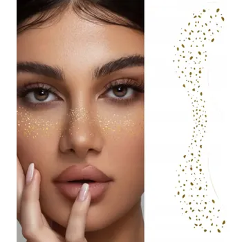 Odstranitelné tetování Samolepky Pihy Brokátové Tetování Vodní Zlaté Třpytivé Na Obličej Festival