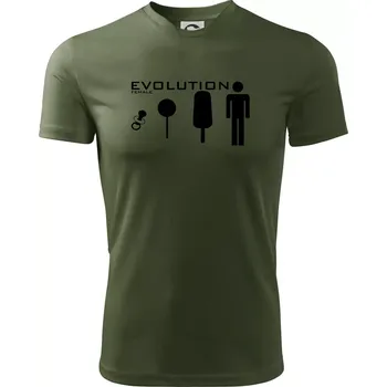 Pánské tričko Evoluce ženy - Pánské triko Fantasy sportovní (dresovina) - L ( Khaki )