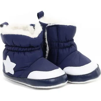 Capáčky Zimní kojenecké capačky/botičky s kožíškem Star - granátové, Velikost koj. oblečení 56-68 (0-6 m)