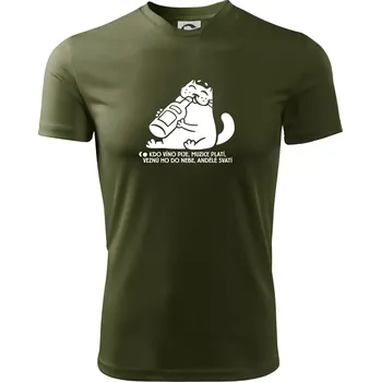 Pánské tričko Kdo víno pije a muzice platí - Pánské triko Fantasy sportovní (dresovina) - 2XL ( Military )